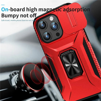 For iPhone 15 Pro Max Case Camshield Kickstand TPU+PC Anti-Slip Phone Cover