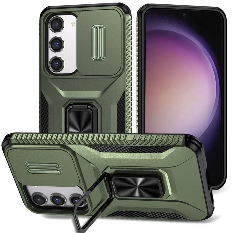 For Samsung Galaxy S23 Case Camshield Kickstand TPU+PC Anti-Slip Phone Cover