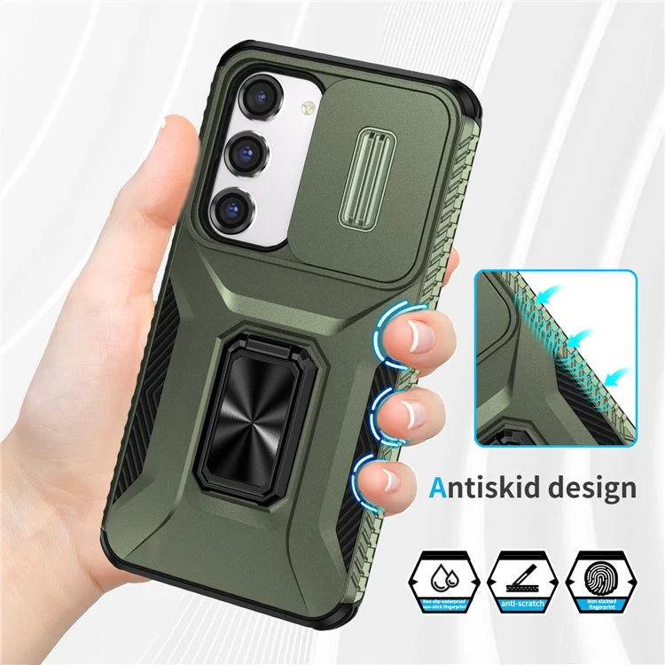 For Samsung Galaxy S23 Case Camshield Kickstand TPU+PC Anti-Slip Phone Cover