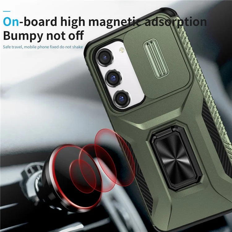For Samsung Galaxy S23 Case Camshield Kickstand TPU+PC Anti-Slip Phone Cover
