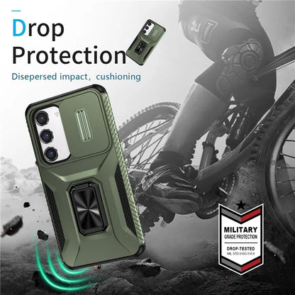 For Samsung Galaxy S23 Case Camshield Kickstand TPU+PC Anti-Slip Phone Cover