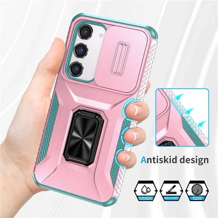 For Samsung Galaxy S23 Case Camshield Kickstand TPU+PC Anti-Slip Phone Cover