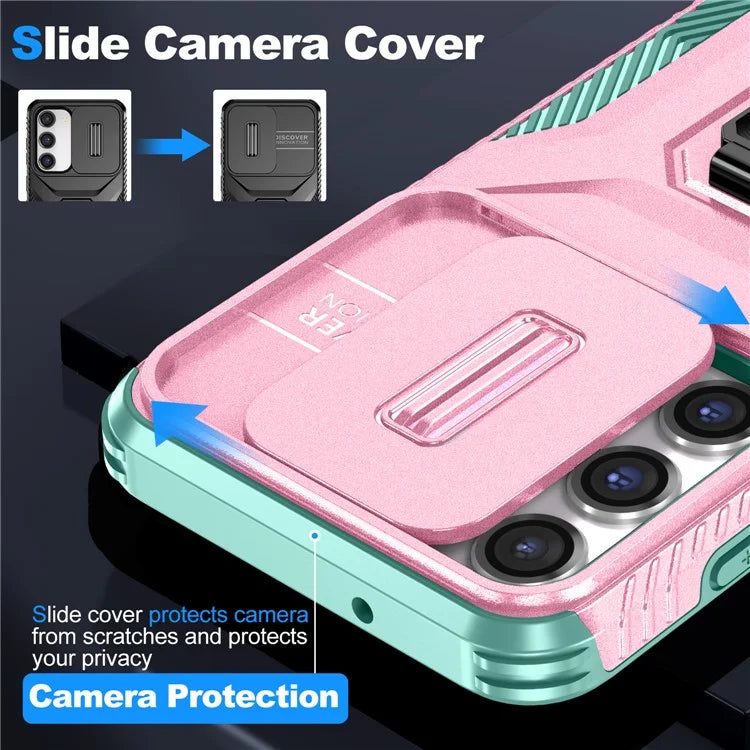 For Samsung Galaxy S23 Case Camshield Kickstand TPU+PC Anti-Slip Phone Cover