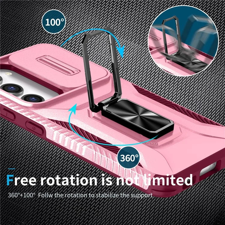 For Samsung Galaxy S23 Case Camshield Kickstand TPU+PC Anti-Slip Phone Cover