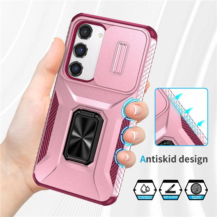 For Samsung Galaxy S23 Case Camshield Kickstand TPU+PC Anti-Slip Phone Cover