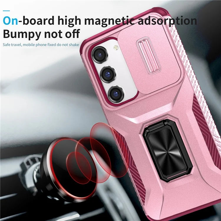 For Samsung Galaxy S23 Case Camshield Kickstand TPU+PC Anti-Slip Phone Cover