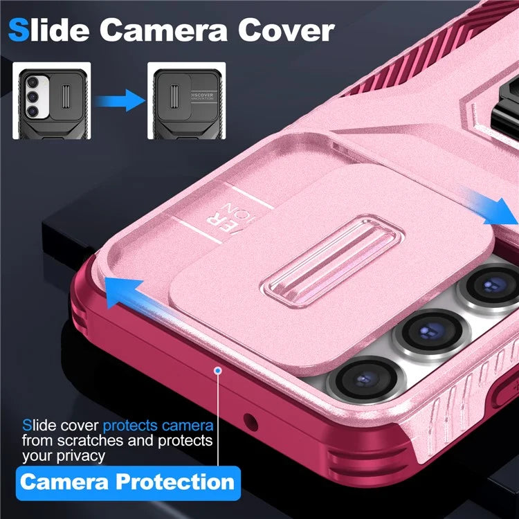 For Samsung Galaxy S23 Case Camshield Kickstand TPU+PC Anti-Slip Phone Cover