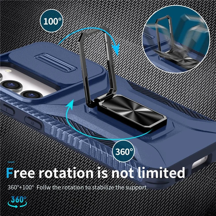 For Samsung Galaxy S23 Case Camshield Kickstand TPU+PC Anti-Slip Phone Cover
