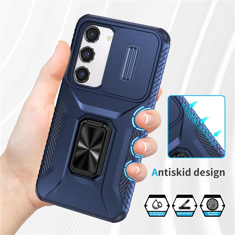 For Samsung Galaxy S23 Case Camshield Kickstand TPU+PC Anti-Slip Phone Cover