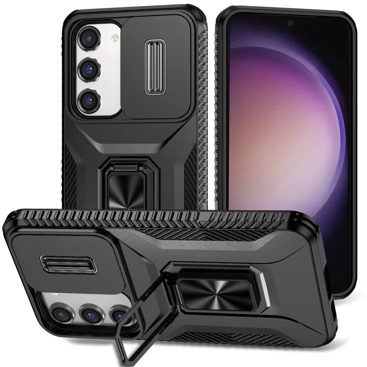 For Samsung Galaxy S23 Case Camshield Kickstand TPU+PC Anti-Slip Phone Cover