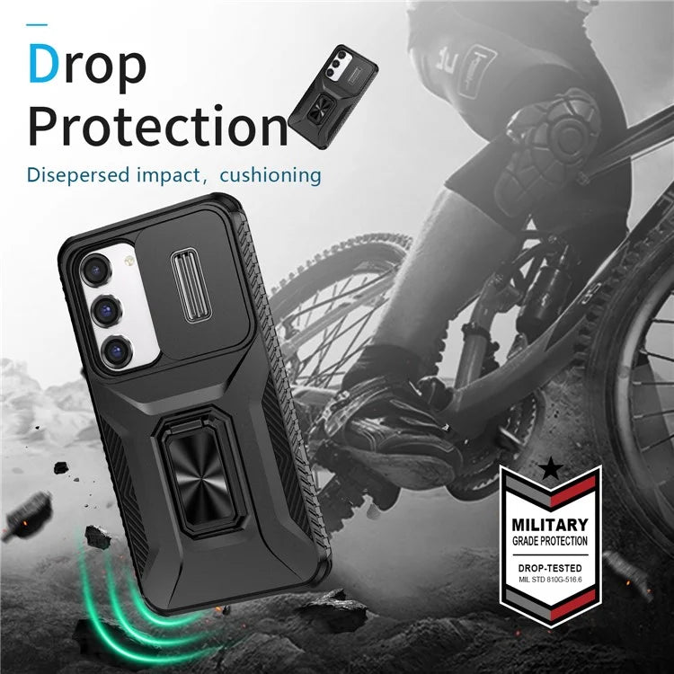 For Samsung Galaxy S23 Case Camshield Kickstand TPU+PC Anti-Slip Phone Cover