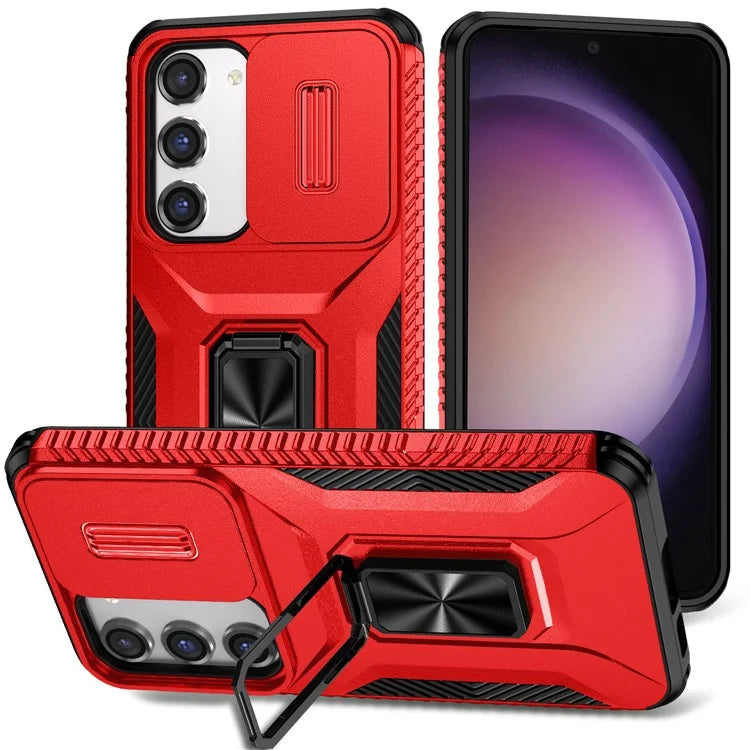 For Samsung Galaxy S23 Case Camshield Kickstand TPU+PC Anti-Slip Phone Cover