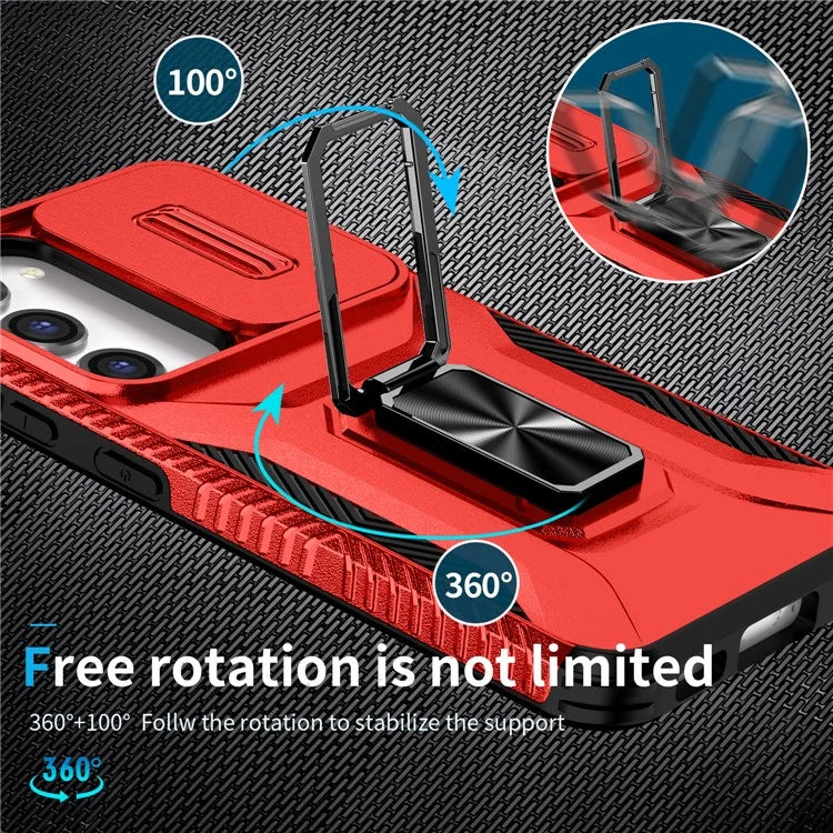 For Samsung Galaxy S23 Case Camshield Kickstand TPU+PC Anti-Slip Phone Cover