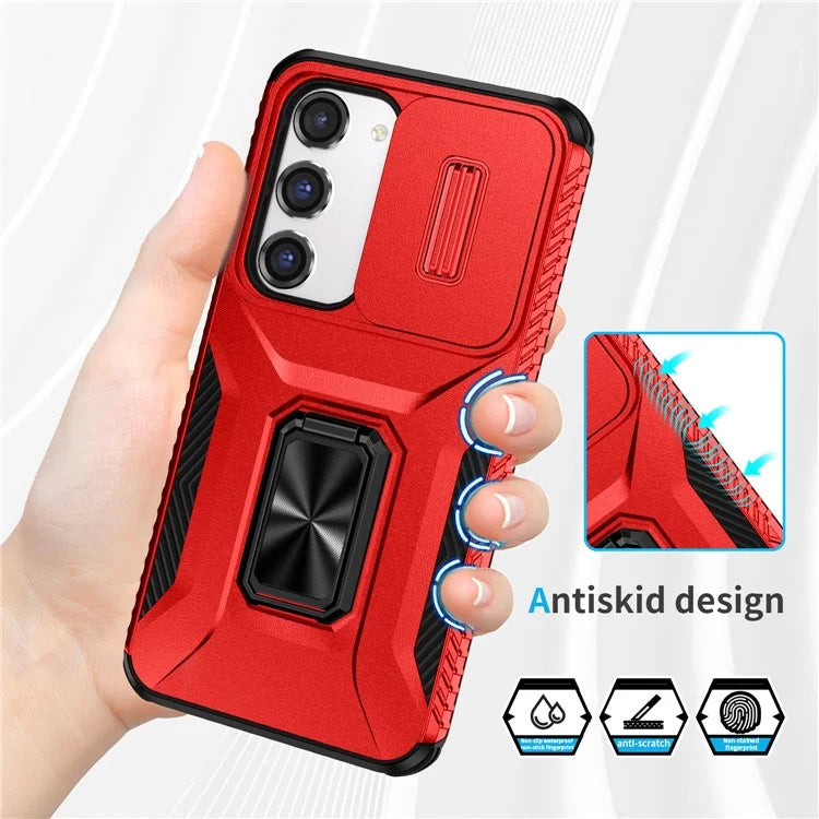 For Samsung Galaxy S23 Case Camshield Kickstand TPU+PC Anti-Slip Phone Cover