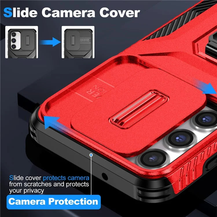 For Samsung Galaxy S23 Case Camshield Kickstand TPU+PC Anti-Slip Phone Cover