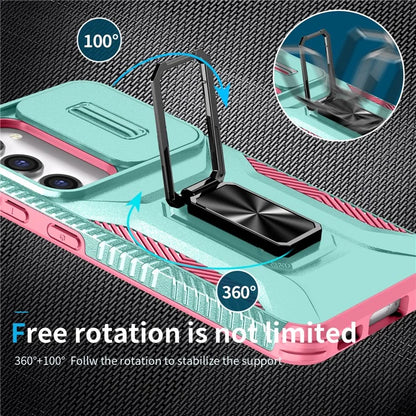 For Samsung Galaxy S23 Case Camshield Kickstand TPU+PC Anti-Slip Phone Cover
