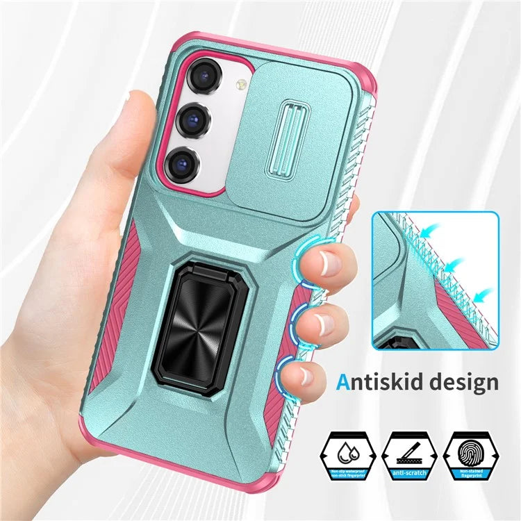 For Samsung Galaxy S23 Case Camshield Kickstand TPU+PC Anti-Slip Phone Cover
