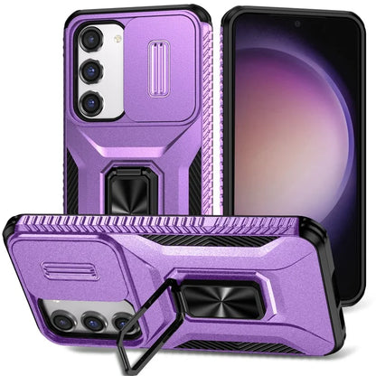 For Samsung Galaxy S23 Case Camshield Kickstand TPU+PC Anti-Slip Phone Cover