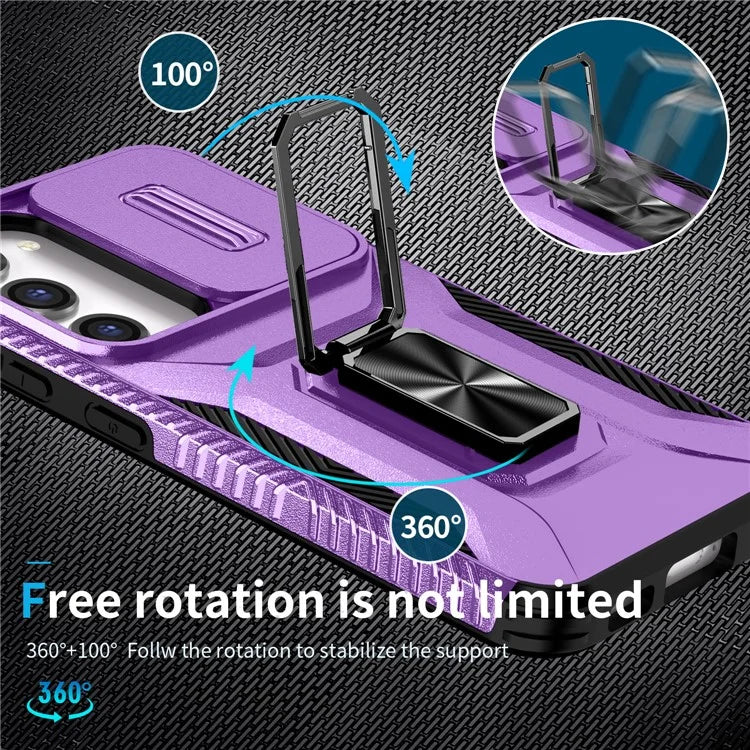 For Samsung Galaxy S23 Case Camshield Kickstand TPU+PC Anti-Slip Phone Cover