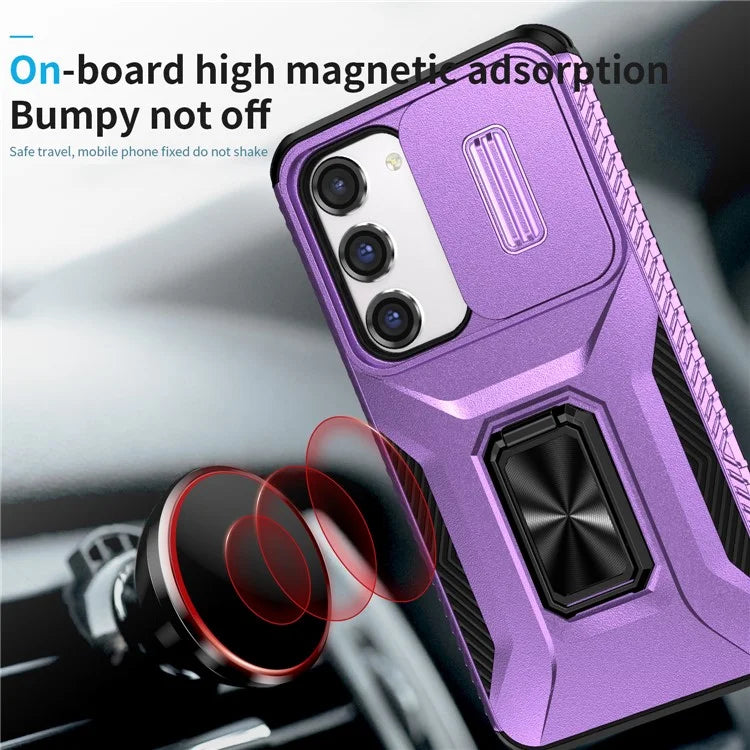 For Samsung Galaxy S23 Case Camshield Kickstand TPU+PC Anti-Slip Phone Cover