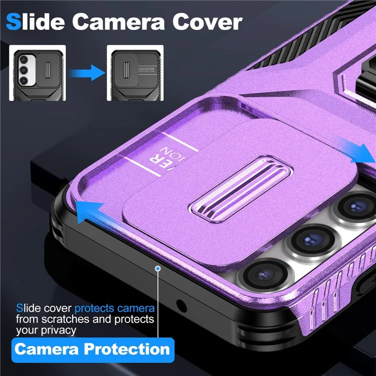 For Samsung Galaxy S23 Case Camshield Kickstand TPU+PC Anti-Slip Phone Cover