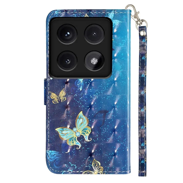 For Xiaomi 14T Case 3D Pattern Printed Phone Leather Phone Cover