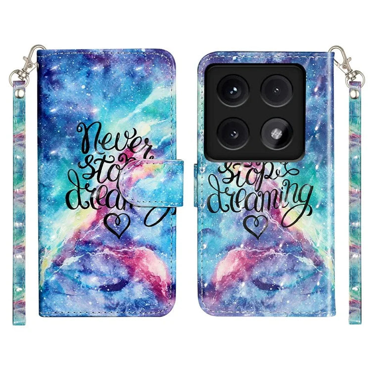 For Xiaomi 14T Case 3D Pattern Printed Phone Leather Phone Cover