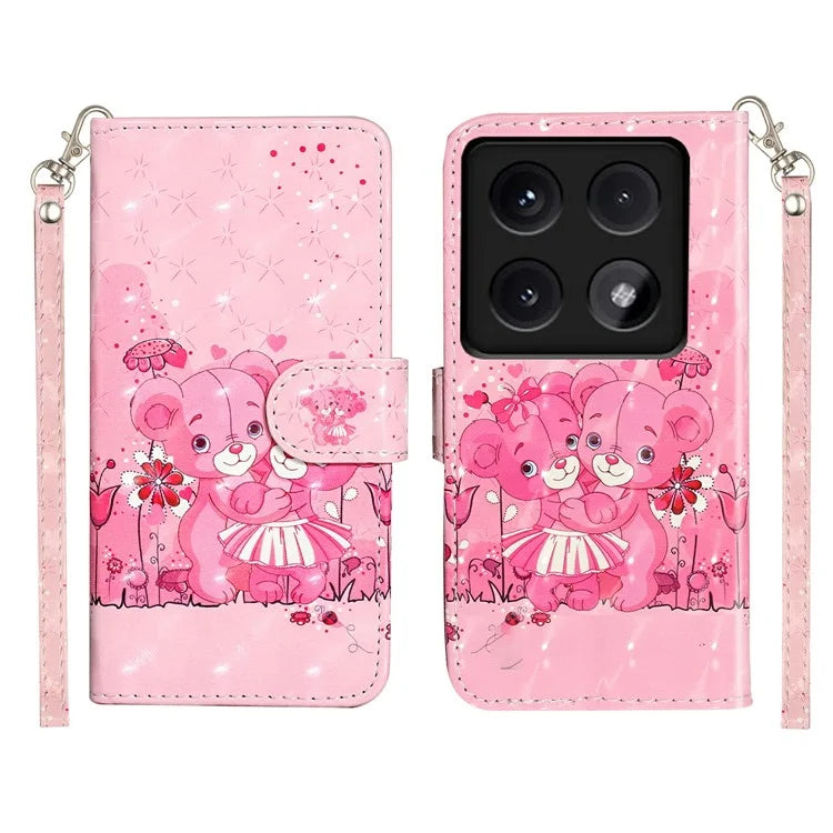 For Xiaomi 14T Case 3D Pattern Printed Phone Leather Phone Cover