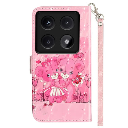 For Xiaomi 14T Case 3D Pattern Printed Phone Leather Phone Cover