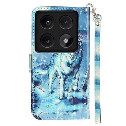 For Xiaomi 14T Case 3D Pattern Printed Phone Leather Phone Cover