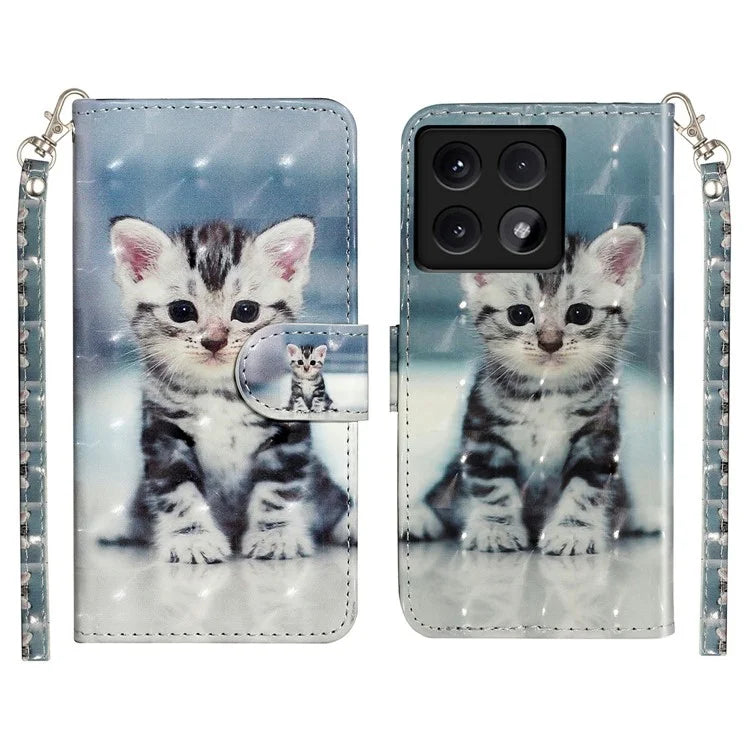 For Xiaomi 14T Case 3D Pattern Printed Phone Leather Phone Cover