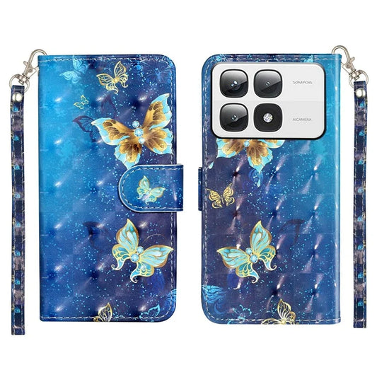 For Xiaomi 14T Pro Case 3D Pattern Printed Phone Leather Phone Cover