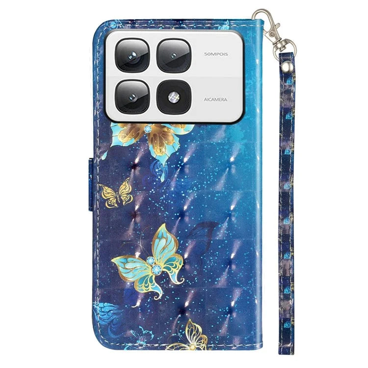 For Xiaomi 14T Pro Case 3D Pattern Printed Phone Leather Phone Cover