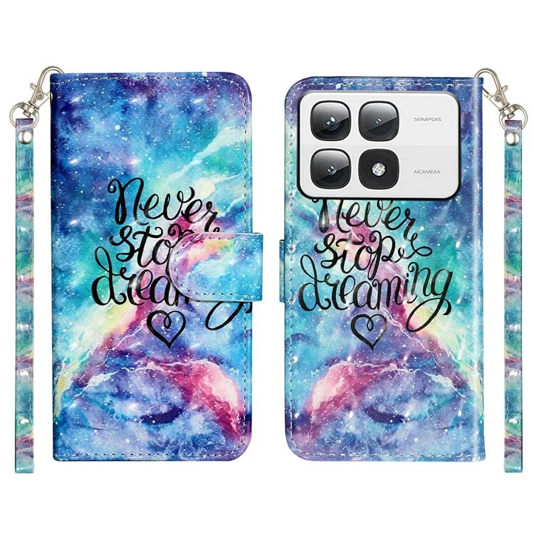 For Xiaomi 14T Pro Case 3D Pattern Printed Phone Leather Phone Cover