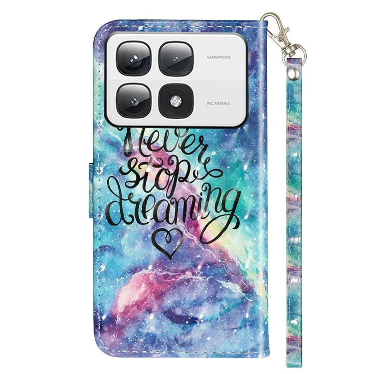 For Xiaomi 14T Pro Case 3D Pattern Printed Phone Leather Phone Cover