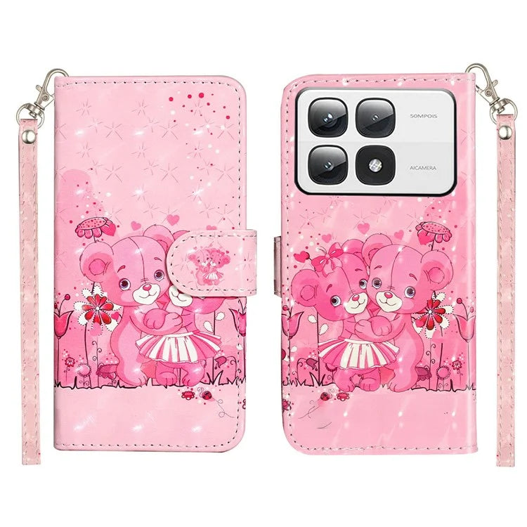 For Xiaomi 14T Pro Case 3D Pattern Printed Phone Leather Phone Cover