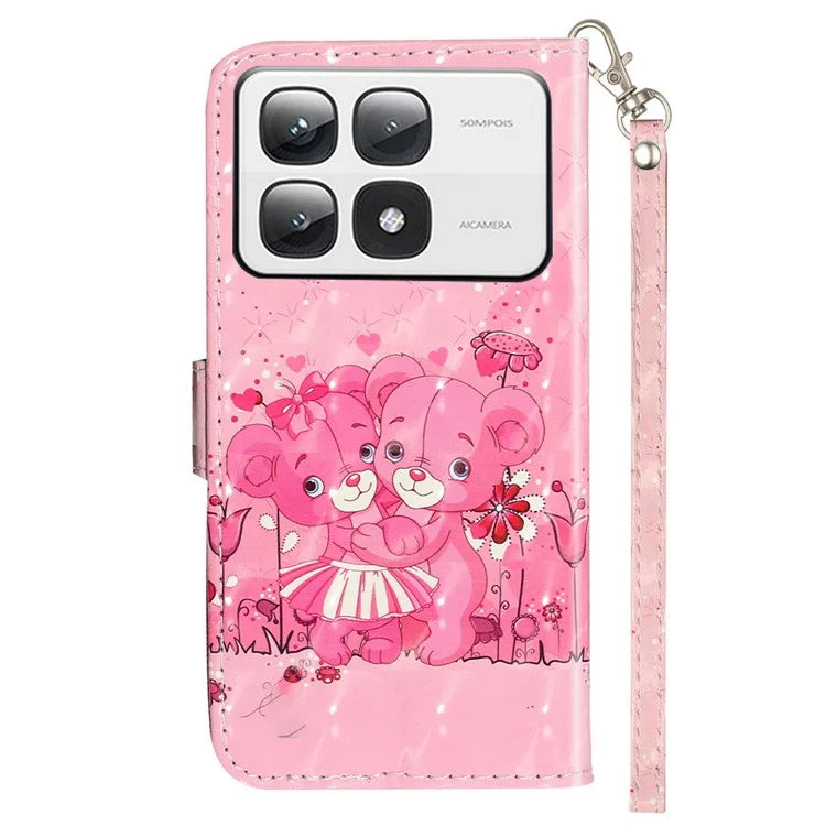 For Xiaomi 14T Pro Case 3D Pattern Printed Phone Leather Phone Cover