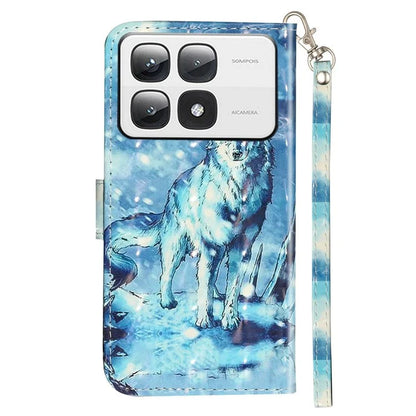 For Xiaomi 14T Pro Case 3D Pattern Printed Phone Leather Phone Cover