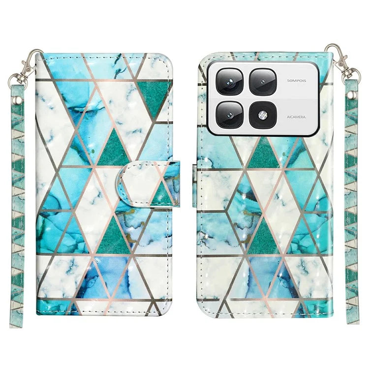 For Xiaomi 14T Pro Case 3D Pattern Printed Phone Leather Phone Cover