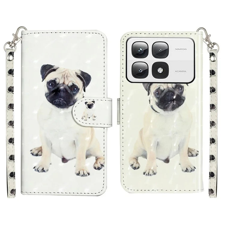 For Xiaomi 14T Pro Case 3D Pattern Printed Phone Leather Phone Cover