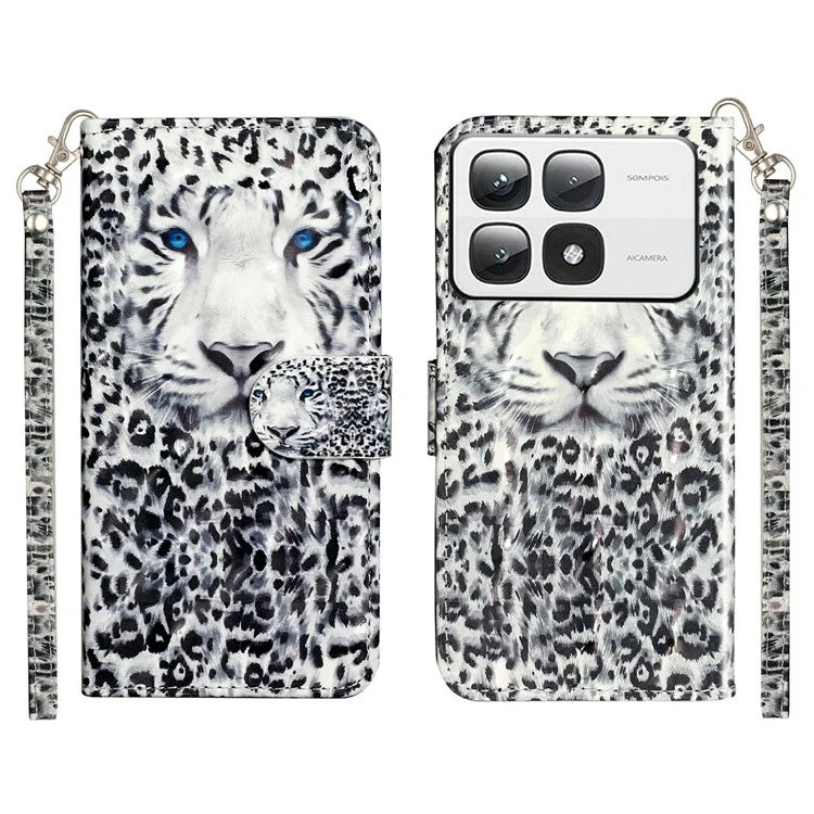 For Xiaomi 14T Pro Case 3D Pattern Printed Phone Leather Phone Cover
