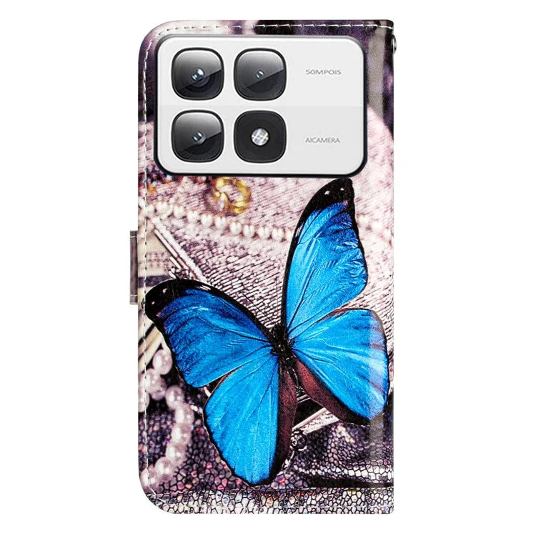 For Xiaomi 14T Pro Wallet Case Printed Pattern Design Leather Phone Cover