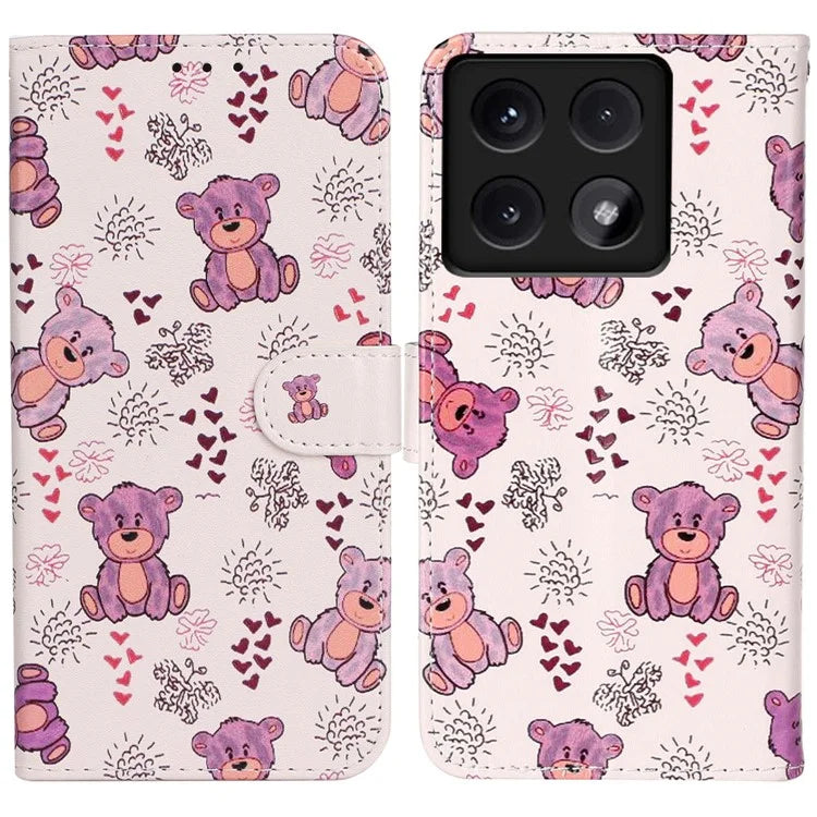 For Xiaomi 14T Case Pattern Leather Wallet Phone Cover with Card Holder