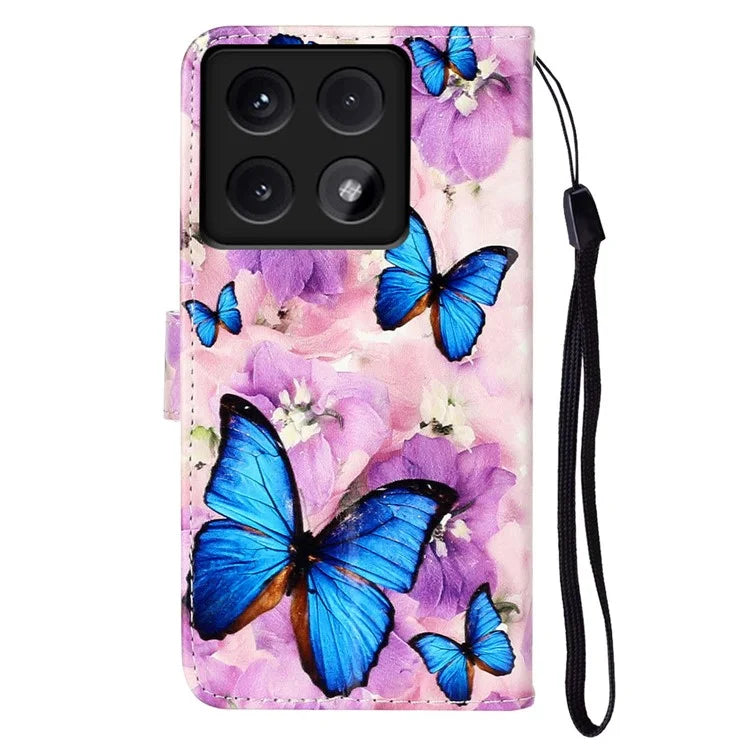 For Xiaomi 14T Case Pattern Leather Wallet Phone Cover with Card Holder