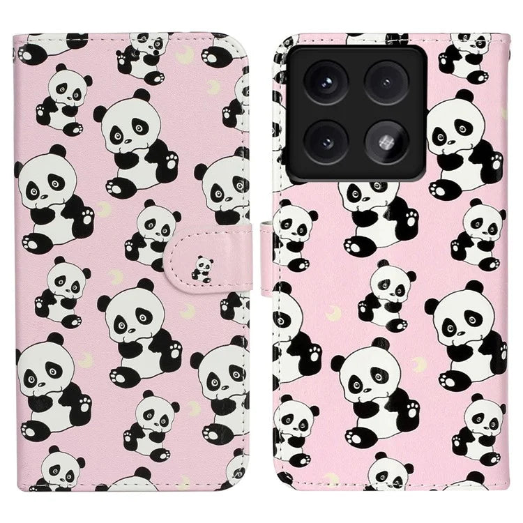 For Xiaomi 14T Case Pattern Leather Wallet Phone Cover with Card Holder