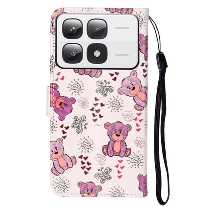 For Xiaomi 14T Pro Case Pattern Leather Wallet Phone Cover with Card Holder
