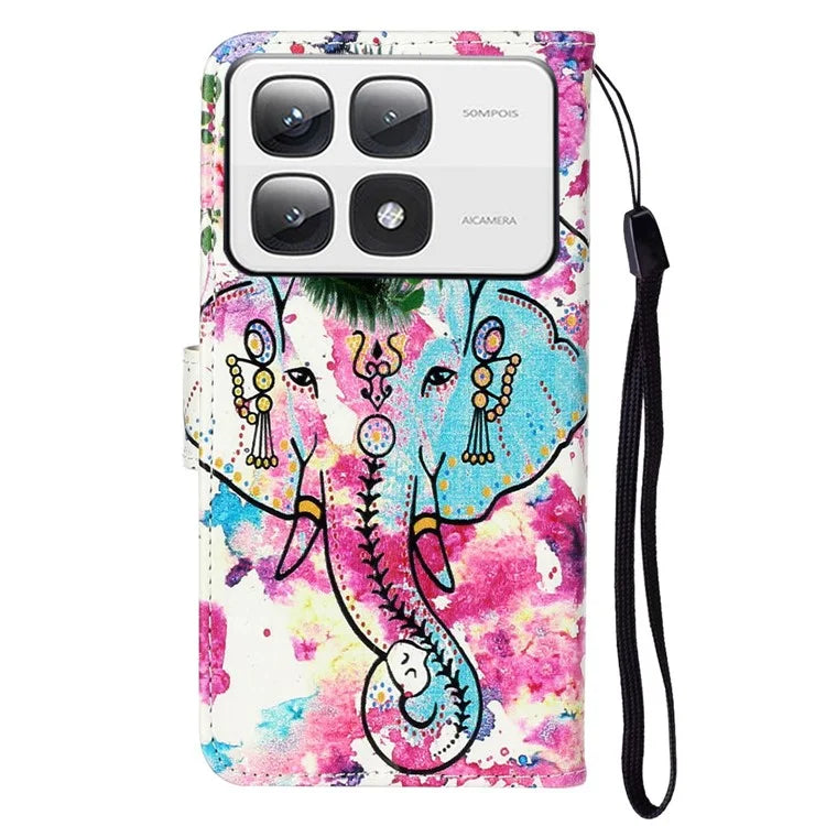 For Xiaomi 14T Pro Case Pattern Leather Wallet Phone Cover with Card Holder