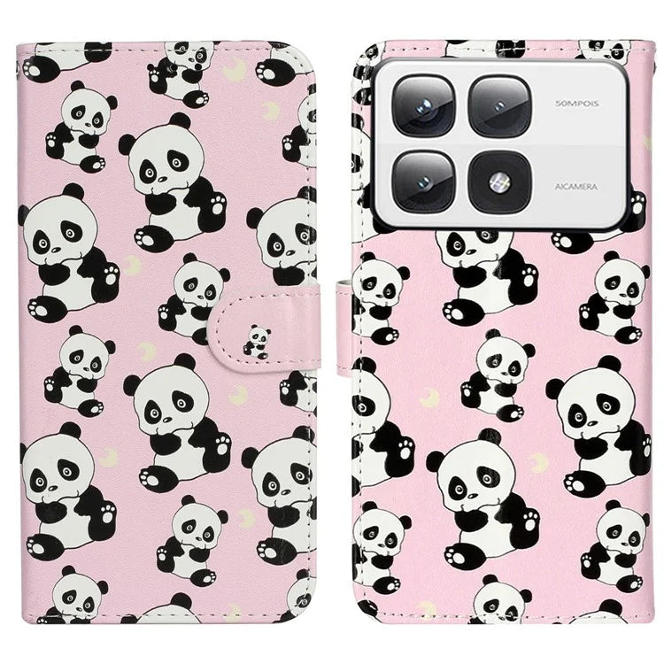 For Xiaomi 14T Pro Case Pattern Leather Wallet Phone Cover with Card Holder