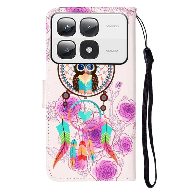 For Xiaomi 14T Pro Case Pattern Leather Wallet Phone Cover with Card Holder