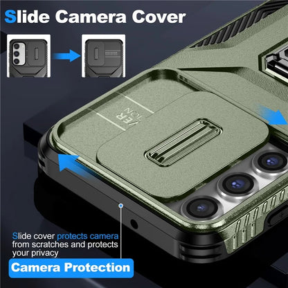 For Samsung Galaxy S23+ Case Camshield Kickstand TPU+PC Anti-Slip Phone Cover